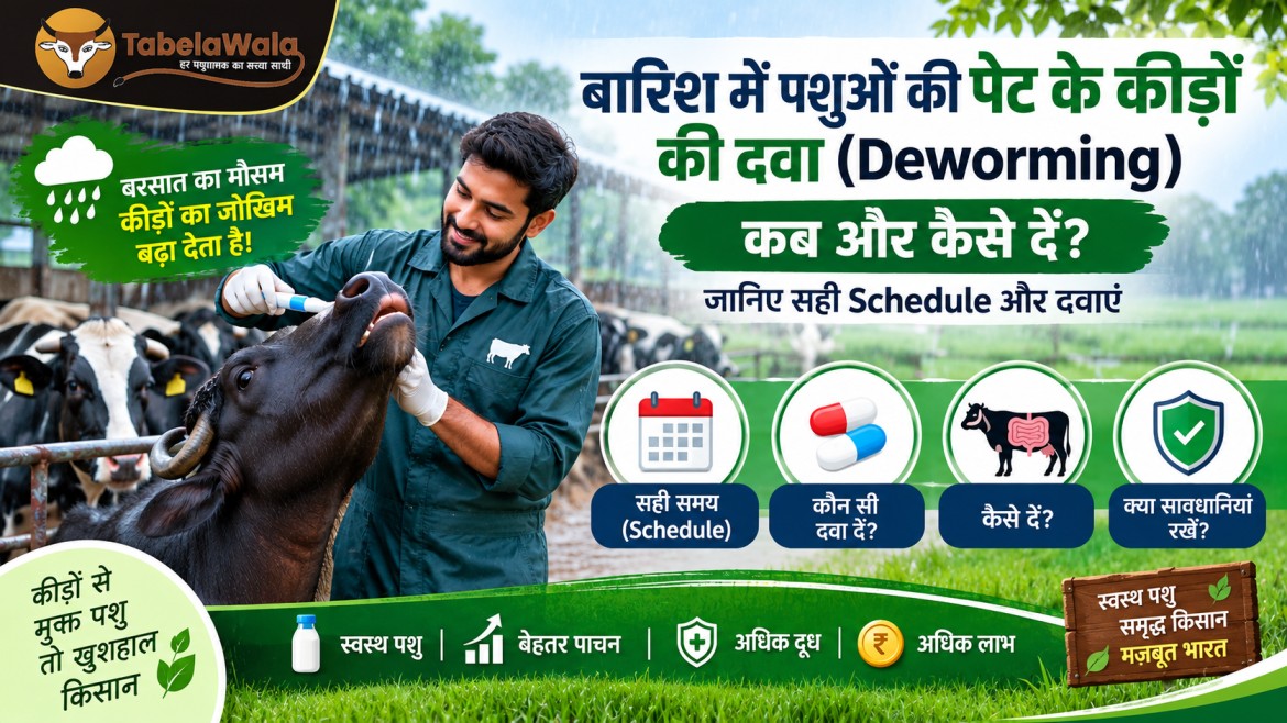 बारिश में पशुओं की Deworming कब और कैसे करें? सही Schedule 2026